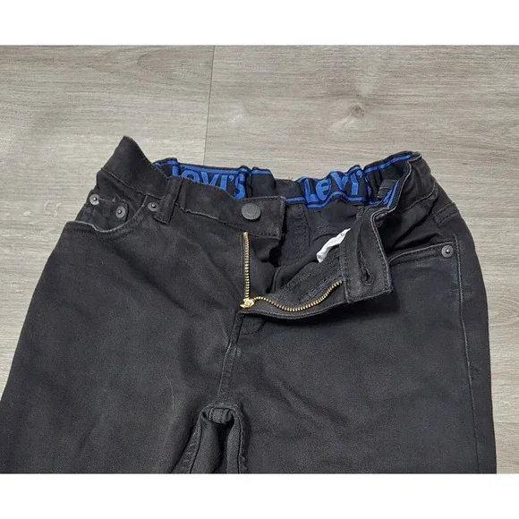Levi's 502 Regular Fit Jeans Boys 12 Reg Black Denim Stretct Adjustable waist - Picture 4 of 10